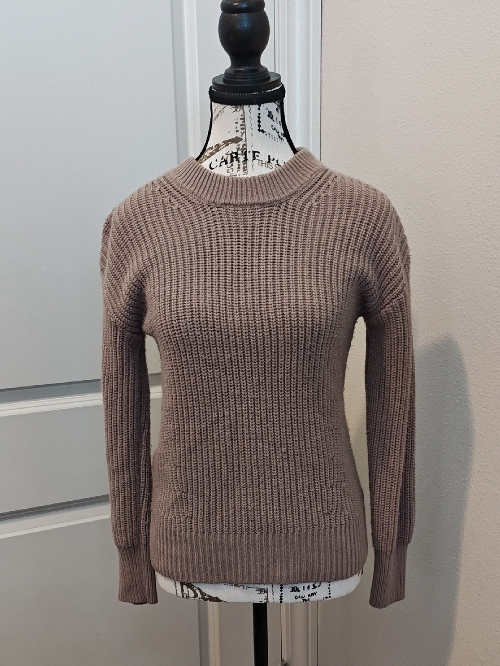 SO Ribbed Crewneck Sweater - Taupe